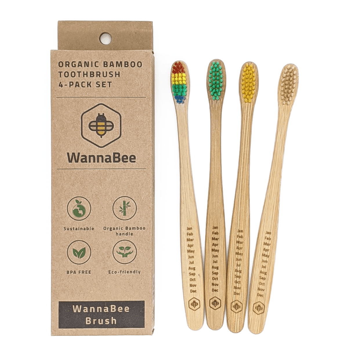 竹」歯ブラシ 4本セット – WannaBee エコショップ